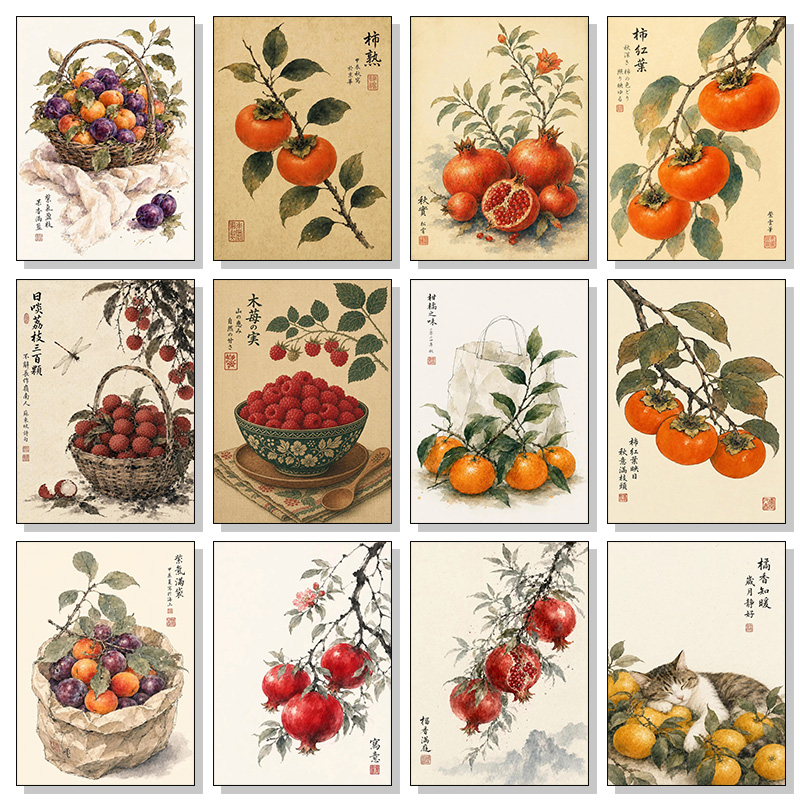 Japanese Fruit Posters Vintage - Japanese Minimalist Lifestyle ulasan dan harga