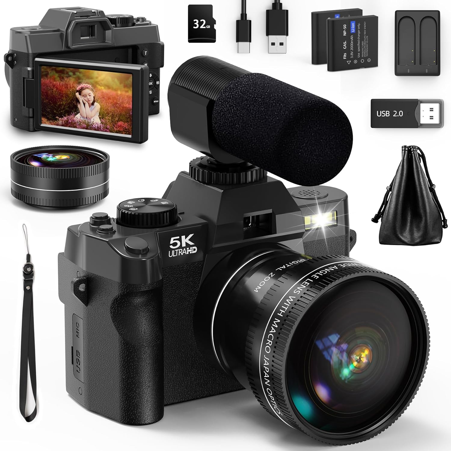NBD 5K&48MP Digital Camera wit - Japanese Lifestyle Vlog ulasan dan harga