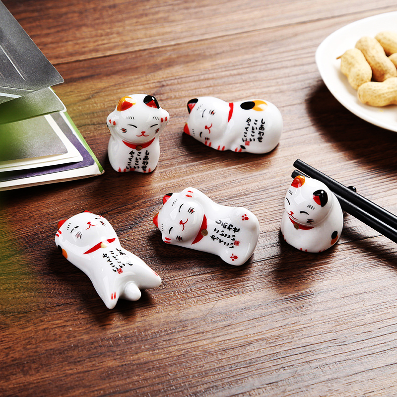 1Pcs Cute Cat Ceramic Chopstic - Chopstick Rest Ceramic ulasan dan harga
