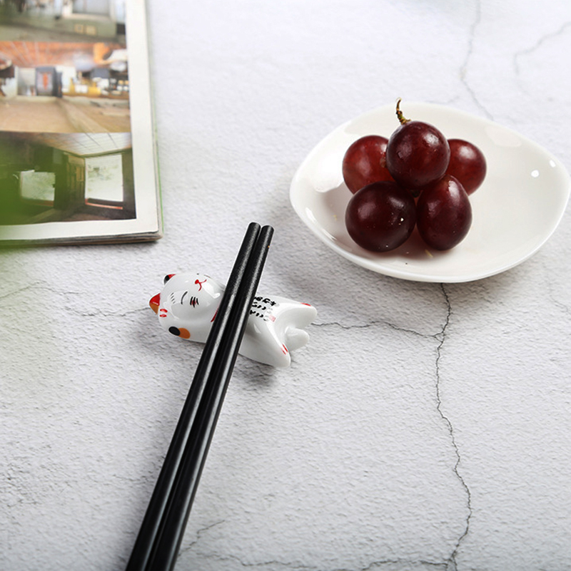 1Pcs Cute Cat Ceramic Chopstic - Chopstick Rest Ceramic ulasan dan harga