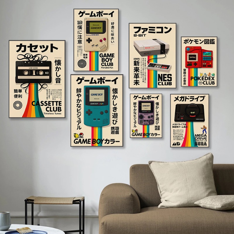 Retro Gaming Poster Japanese T - Japanese Minimalist Lifestyle ulasan dan harga