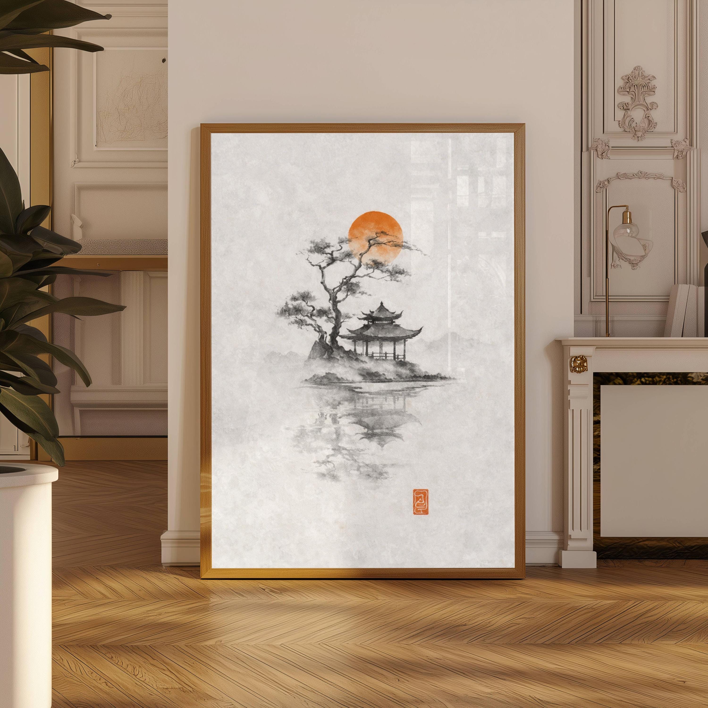 Japanese Ink Tree Poster Wabi  - Japanese Minimalist Lifestyle ulasan dan harga