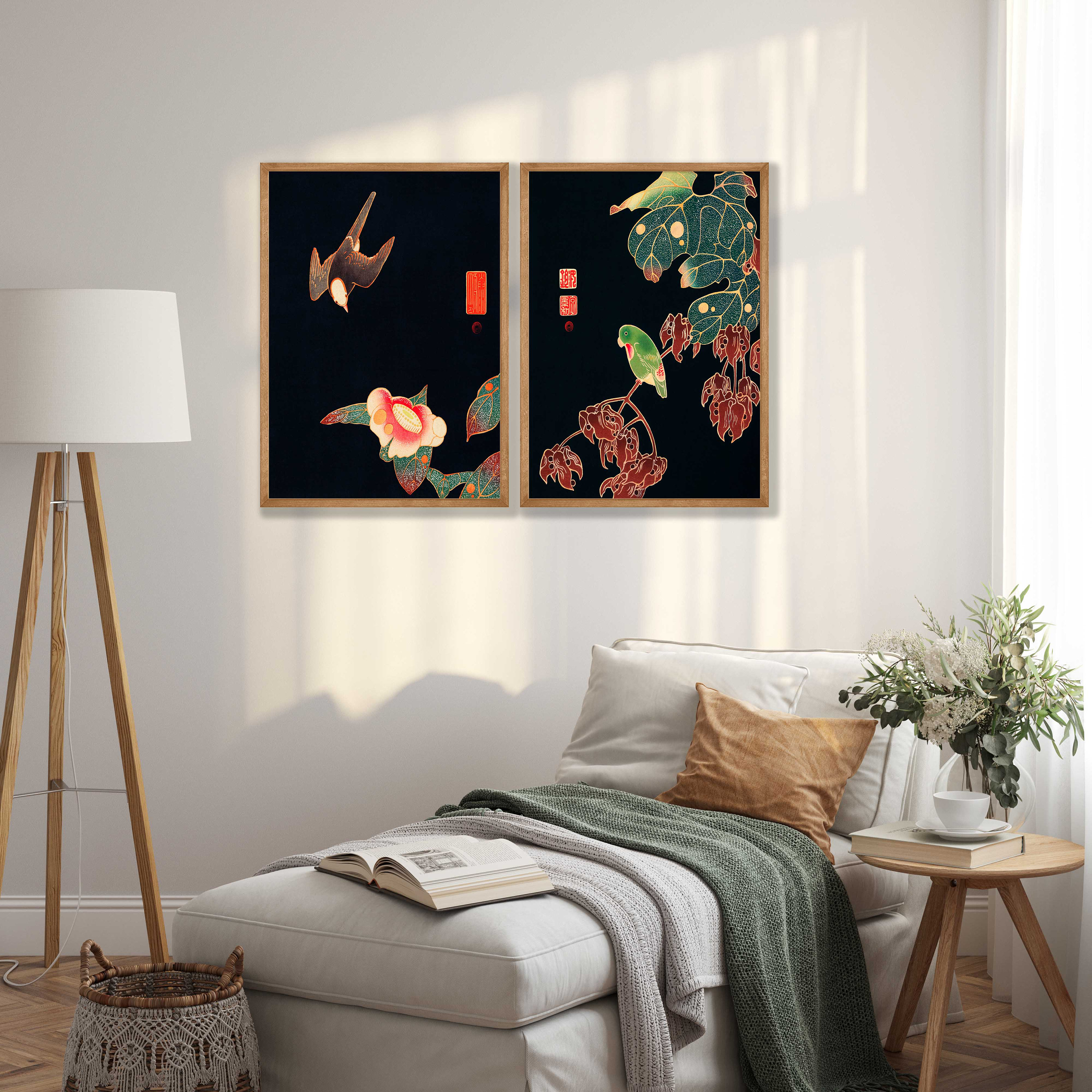 2pcs Japanese Retro Woodcut Bi - Japanese Minimalist Lifestyle ulasan dan harga