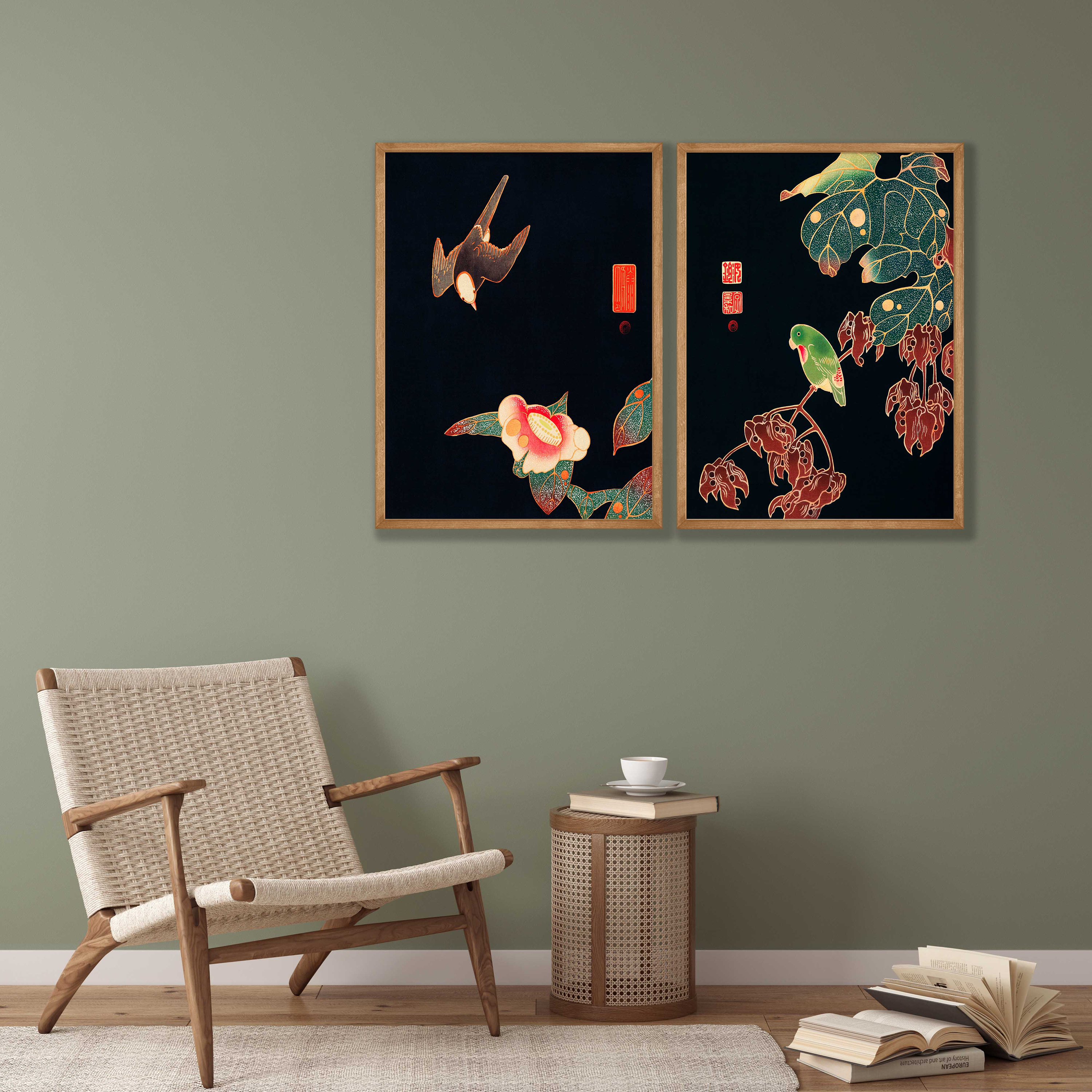 2pcs Japanese Retro Woodcut Bi - Japanese Minimalist Lifestyle ulasan dan harga