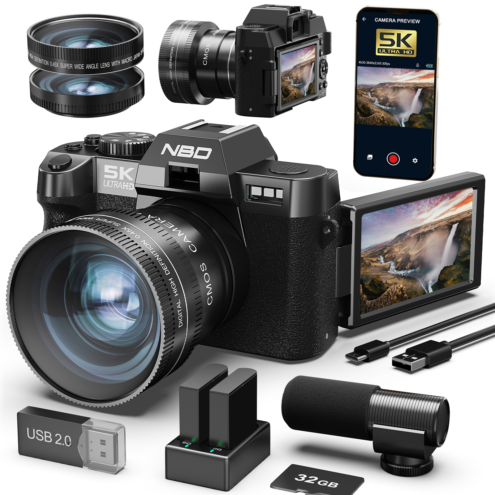NBD 48MP&4K Digital Cameras fo - Japanese Lifestyle Vlog ulasan dan harga