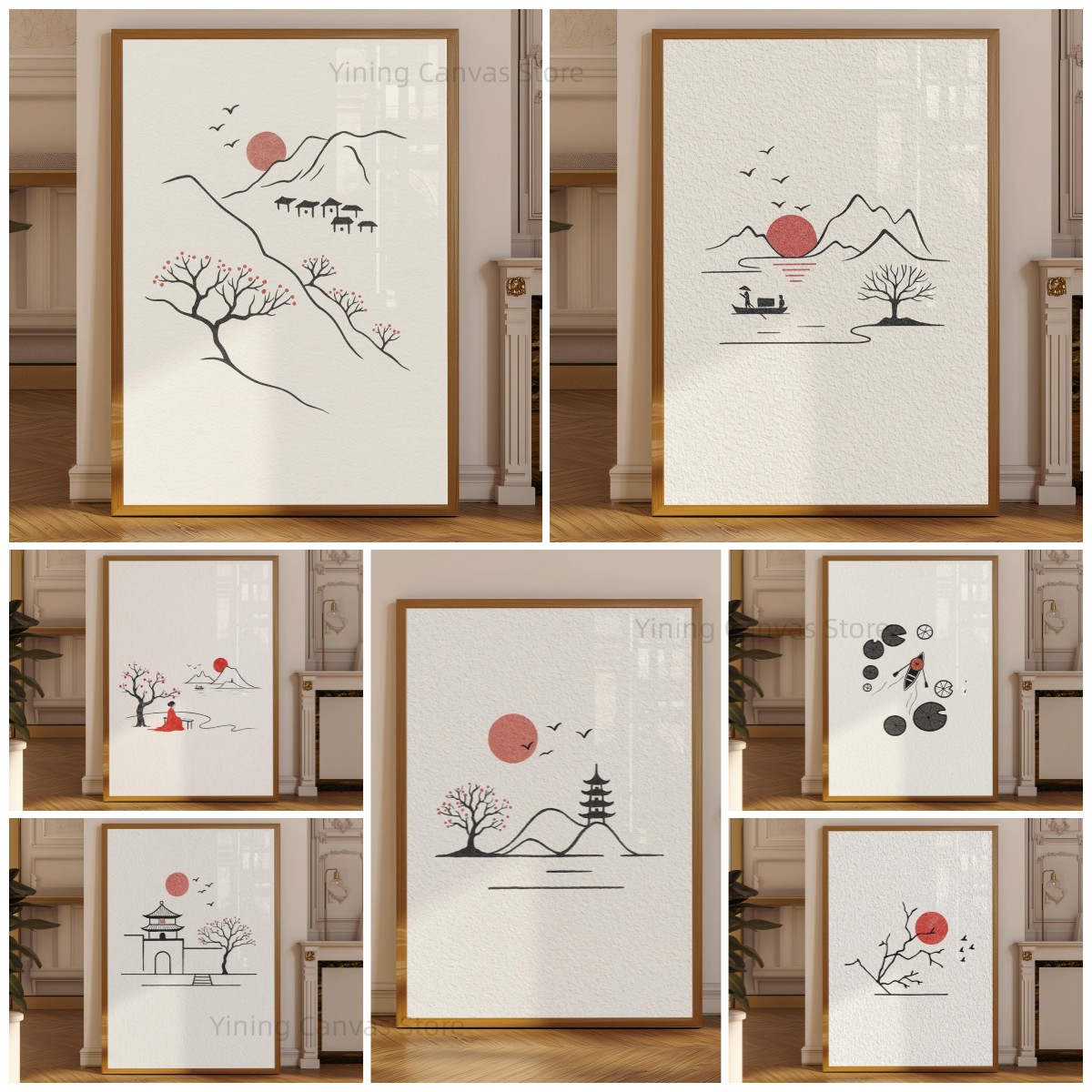 Minimalist Japanese Ink Poster - Japanese Minimalist Lifestyle ulasan dan harga