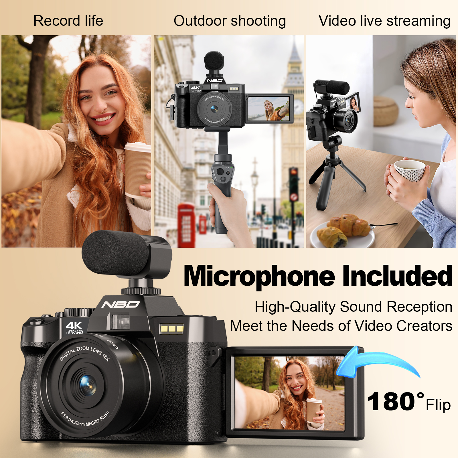 NBD 48MP 4K Digital Camera S10 - Japanese Lifestyle Vlog ulasan dan harga