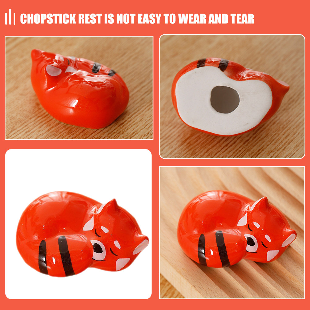 4Pcs Fox Shape Ceramic Chopsti - Chopstick Rest Ceramic ulasan dan harga