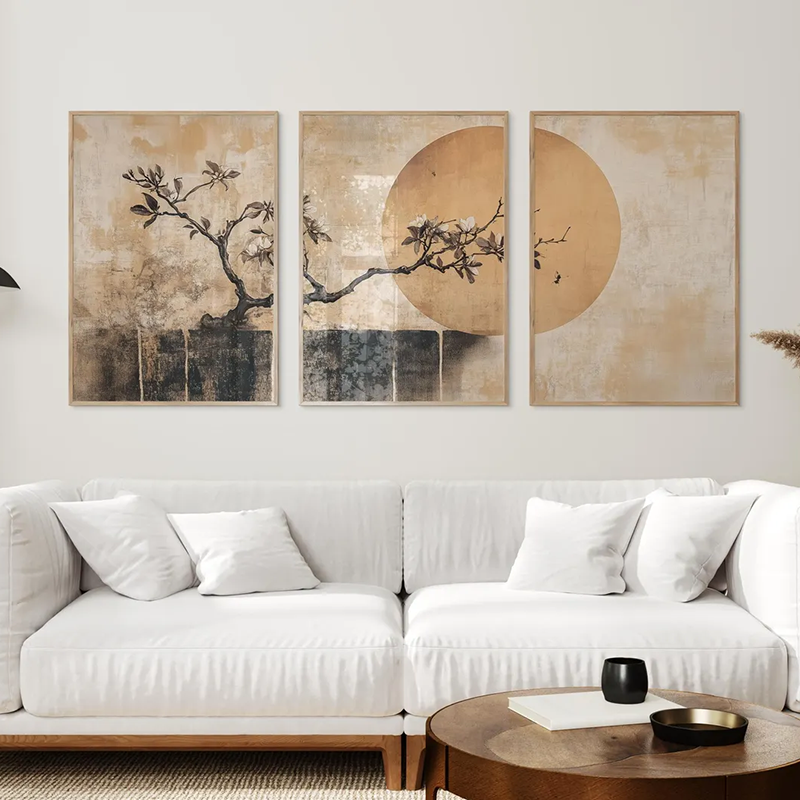 3PCS Minimalist Japandi Wall A - Japanese Minimalist Lifestyle ulasan dan harga