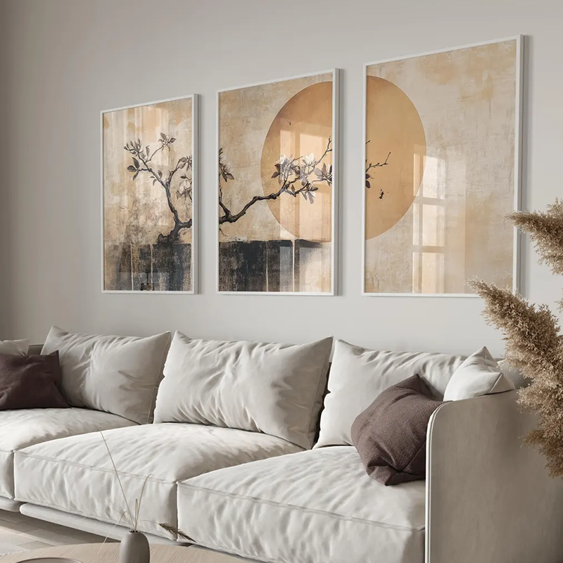 3PCS Minimalist Japandi Wall A - Japanese Minimalist Lifestyle ulasan dan harga